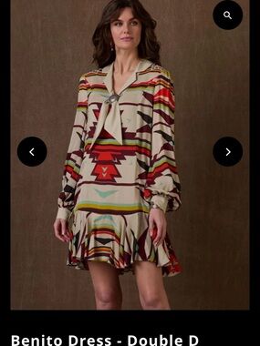 Double D Ranch Benito Printed Tie-Neck Dress